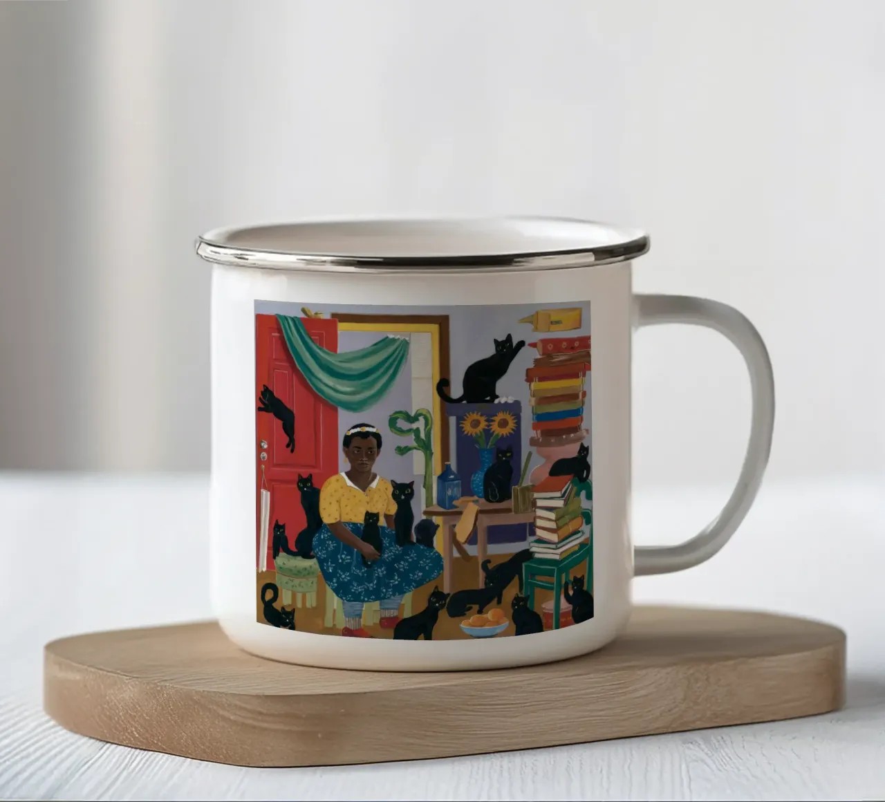 Accogliente angolo di lettura tazza in smalto da Ebony Carpenter