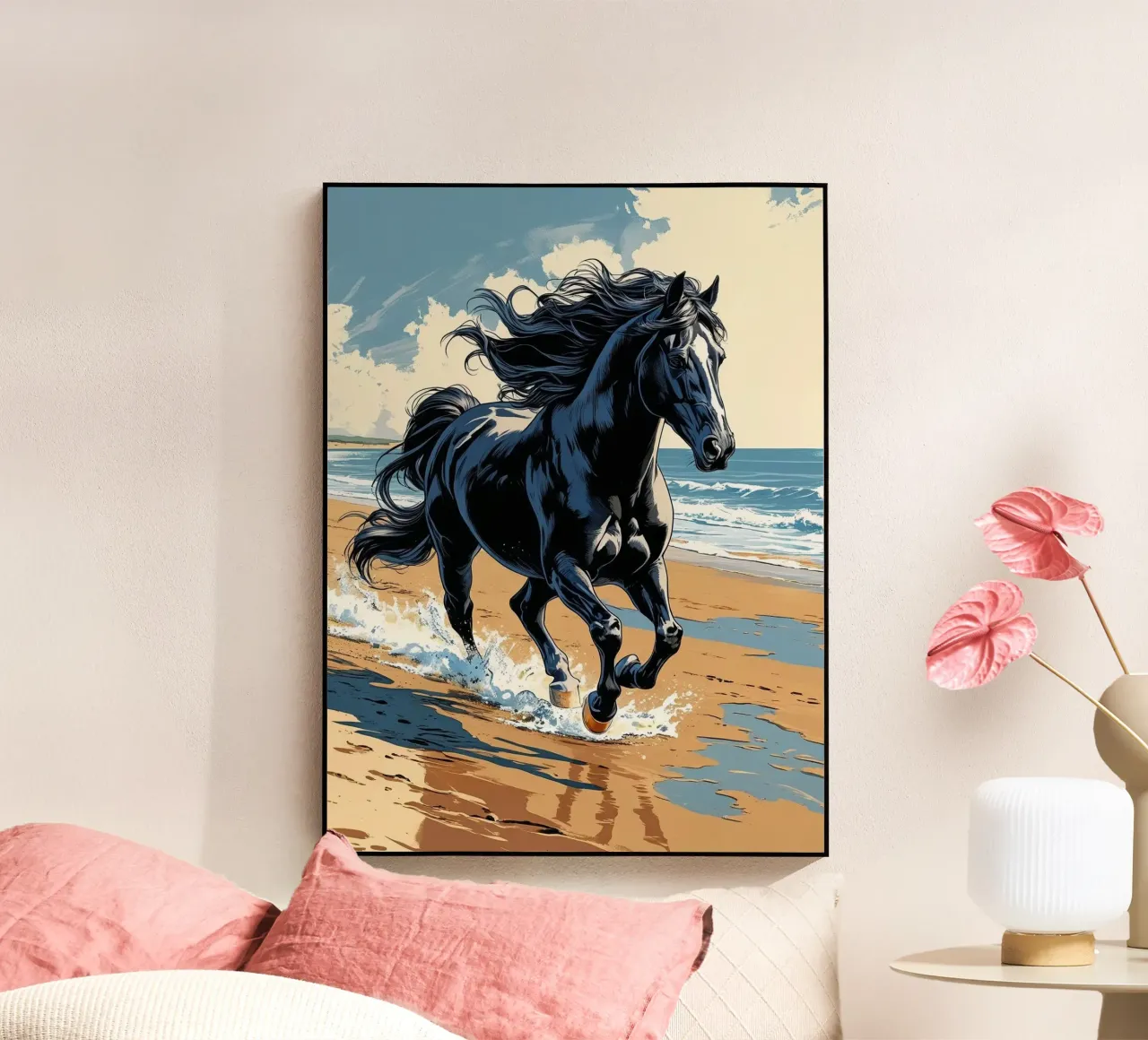 Pferd am Strand plexiglass da Poster Dreams