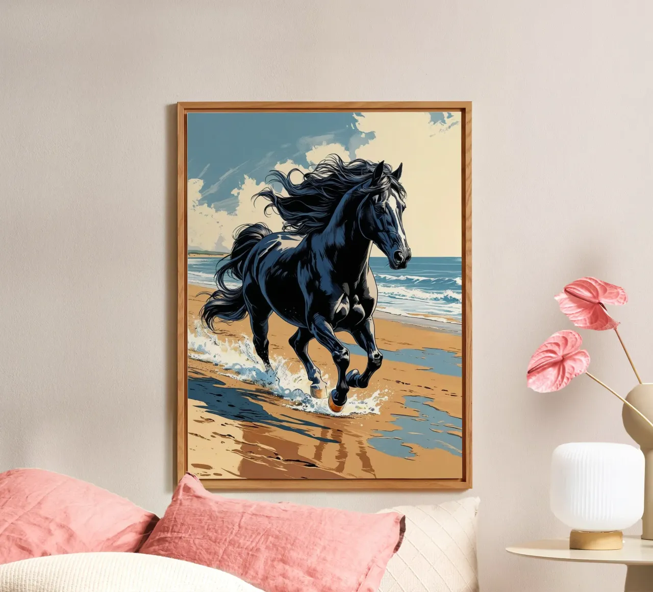 Pferd am Strand alluminio dibond da Poster Dreams