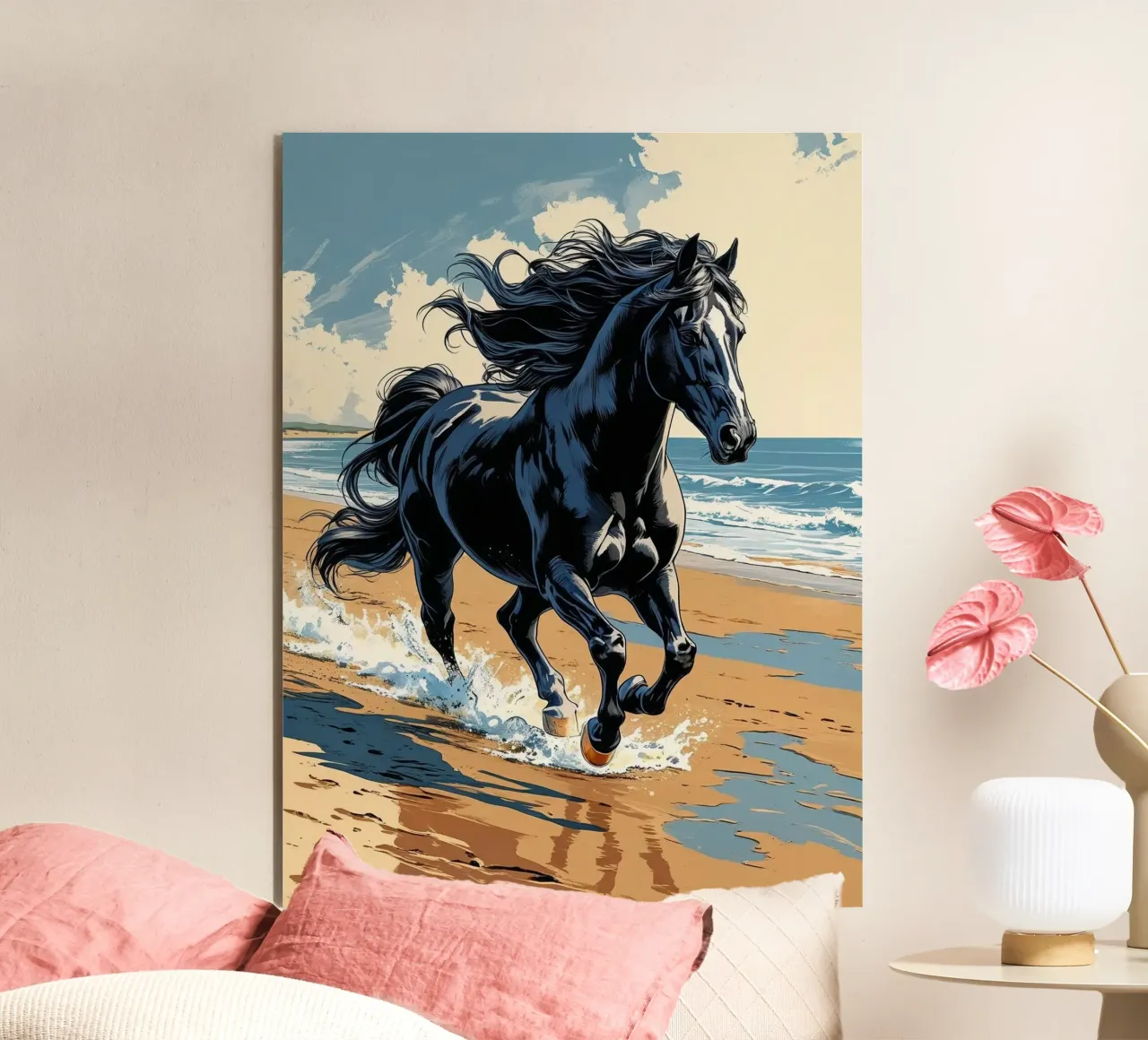 Pferd am Strand alluminio dibond da Poster Dreams