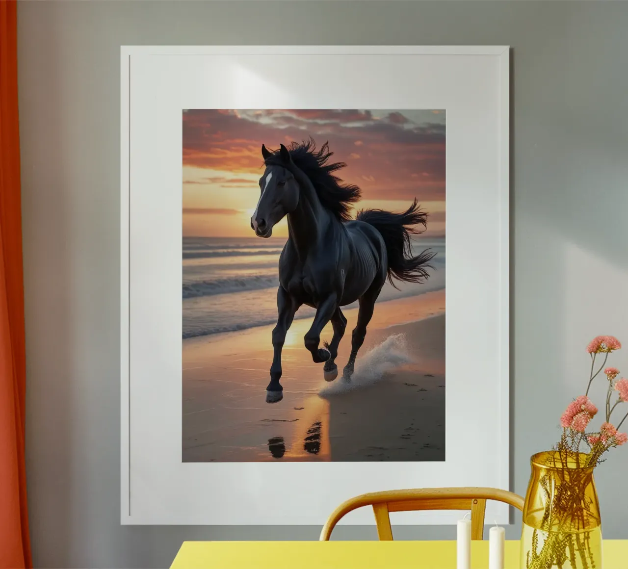 Pferd am Strand carta hahnemühle da Poster Dreams
