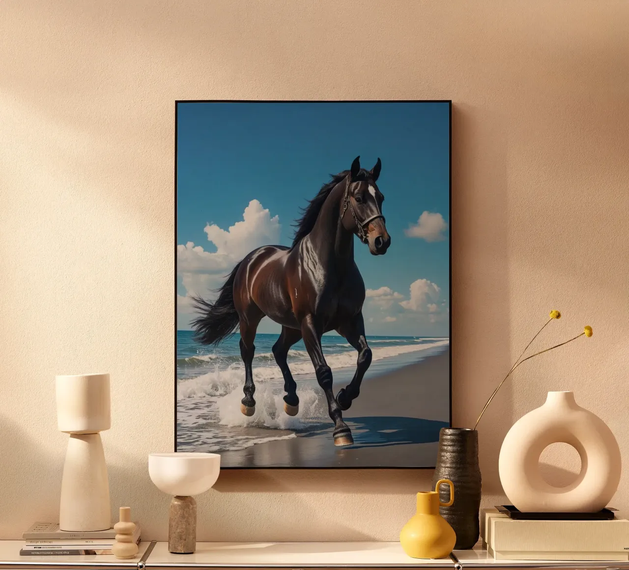 Pferd am Strand alluminio dibond da Poster Dreams