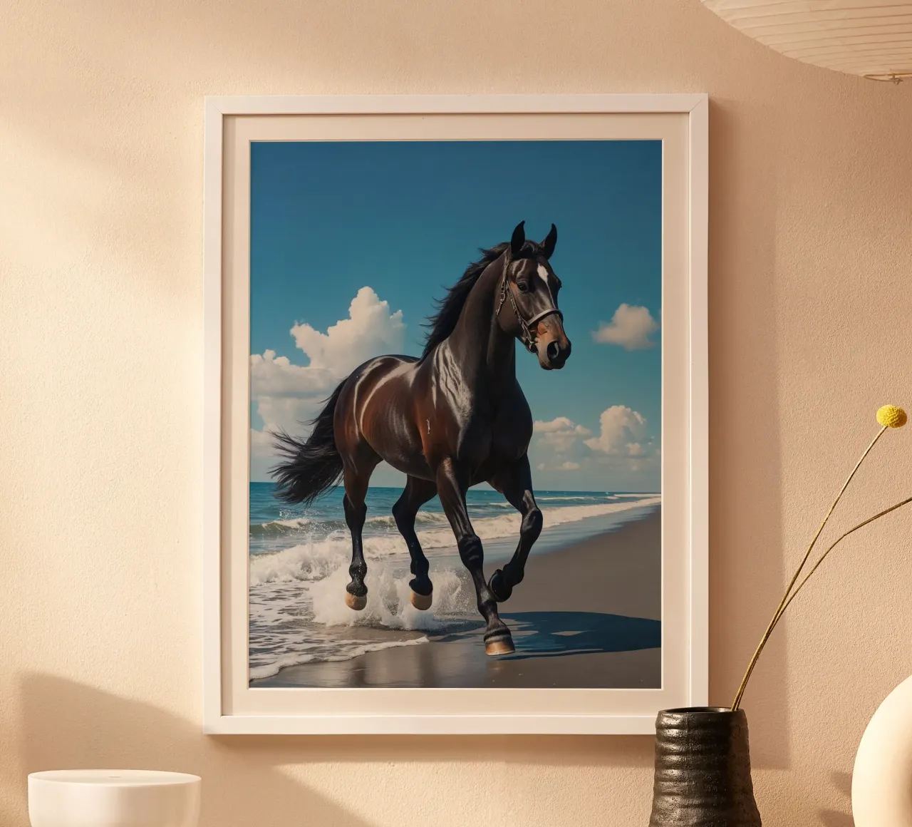 Pferd am Strand carta hahnemühle da Poster Dreams