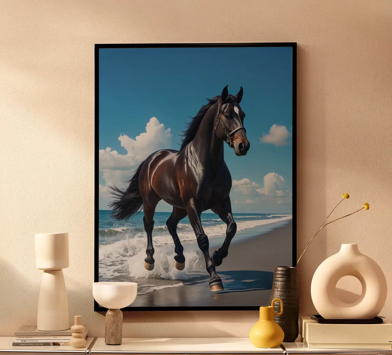 Pferd am Strand carta hahnemühle da Poster Dreams