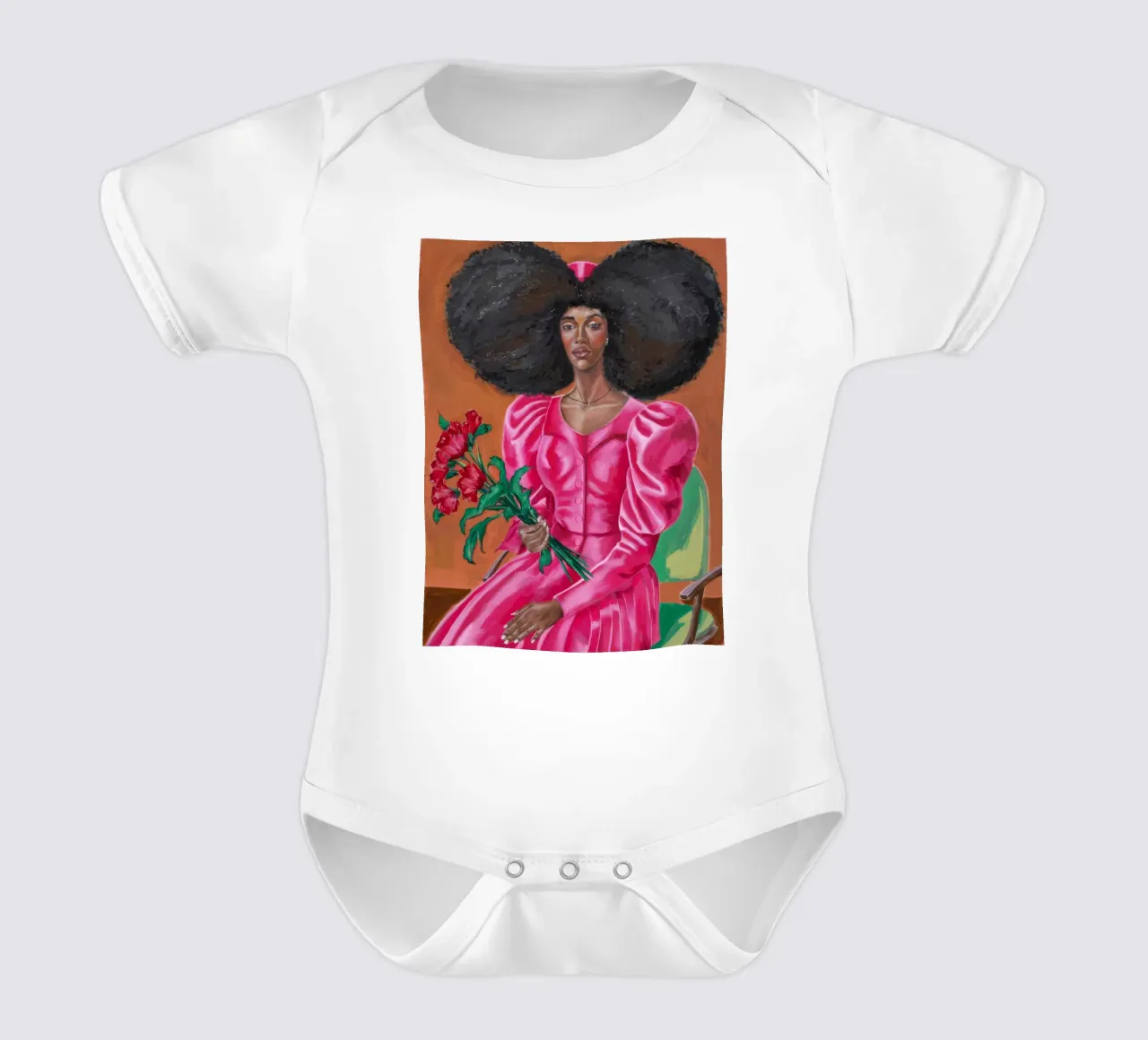 Maestà floreale body neonato maniche corte da Ebony Carpenter