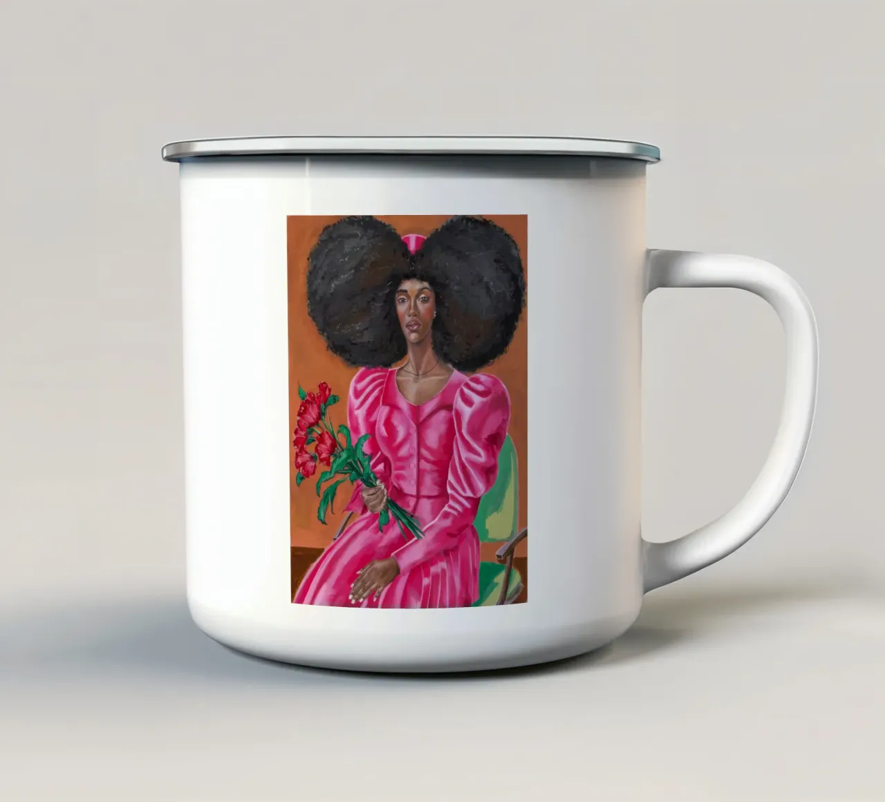 Maestà floreale tazza in smalto da Ebony Carpenter
