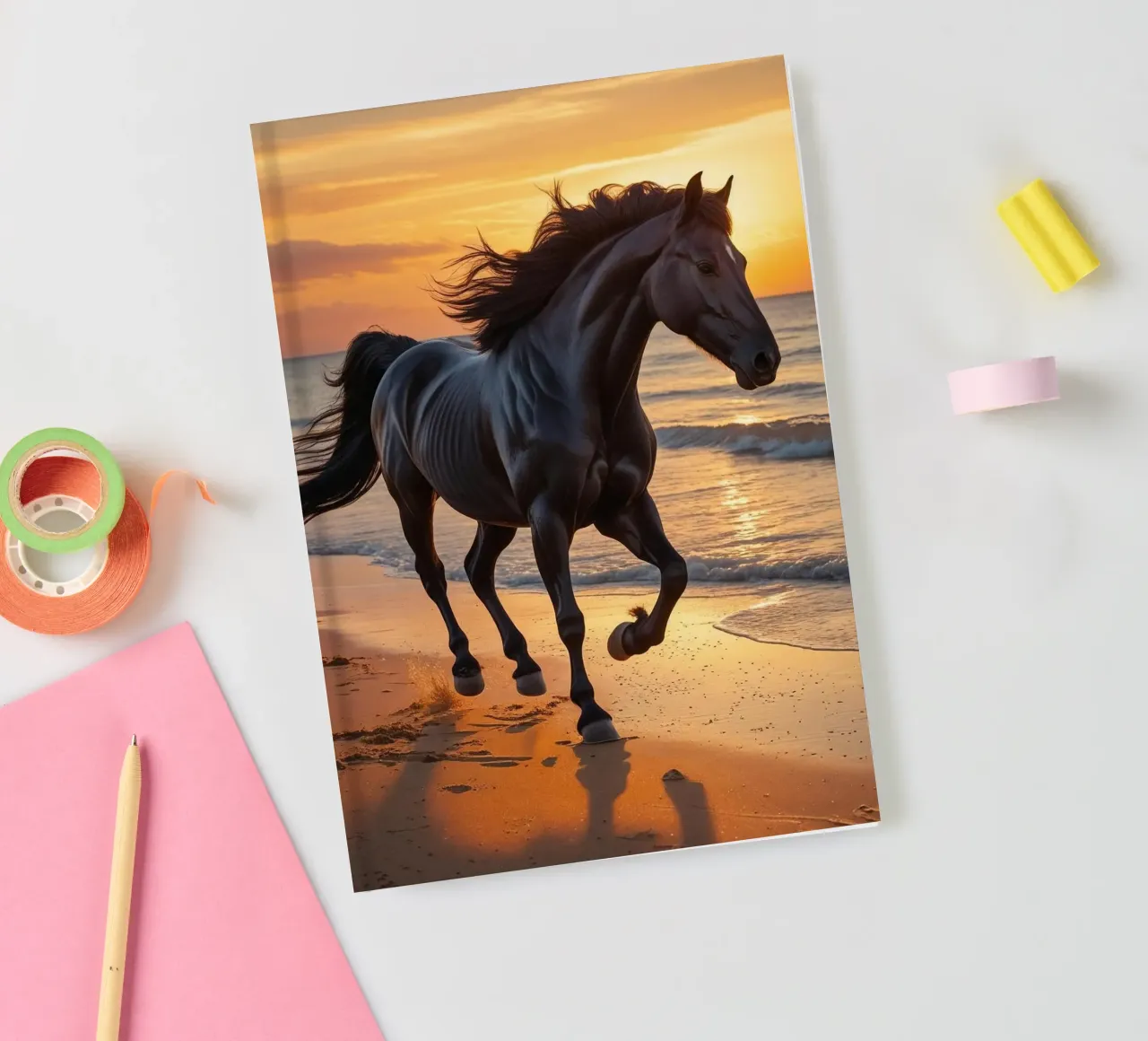 Pferd am Strand notebook by Poster Dreams