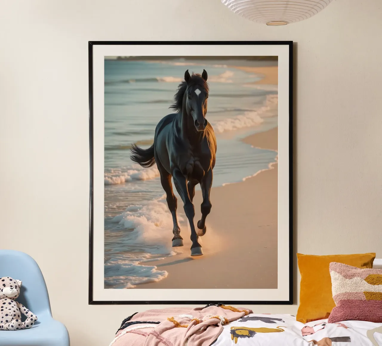 Pferd am Strand carta hahnemühle da Poster Dreams