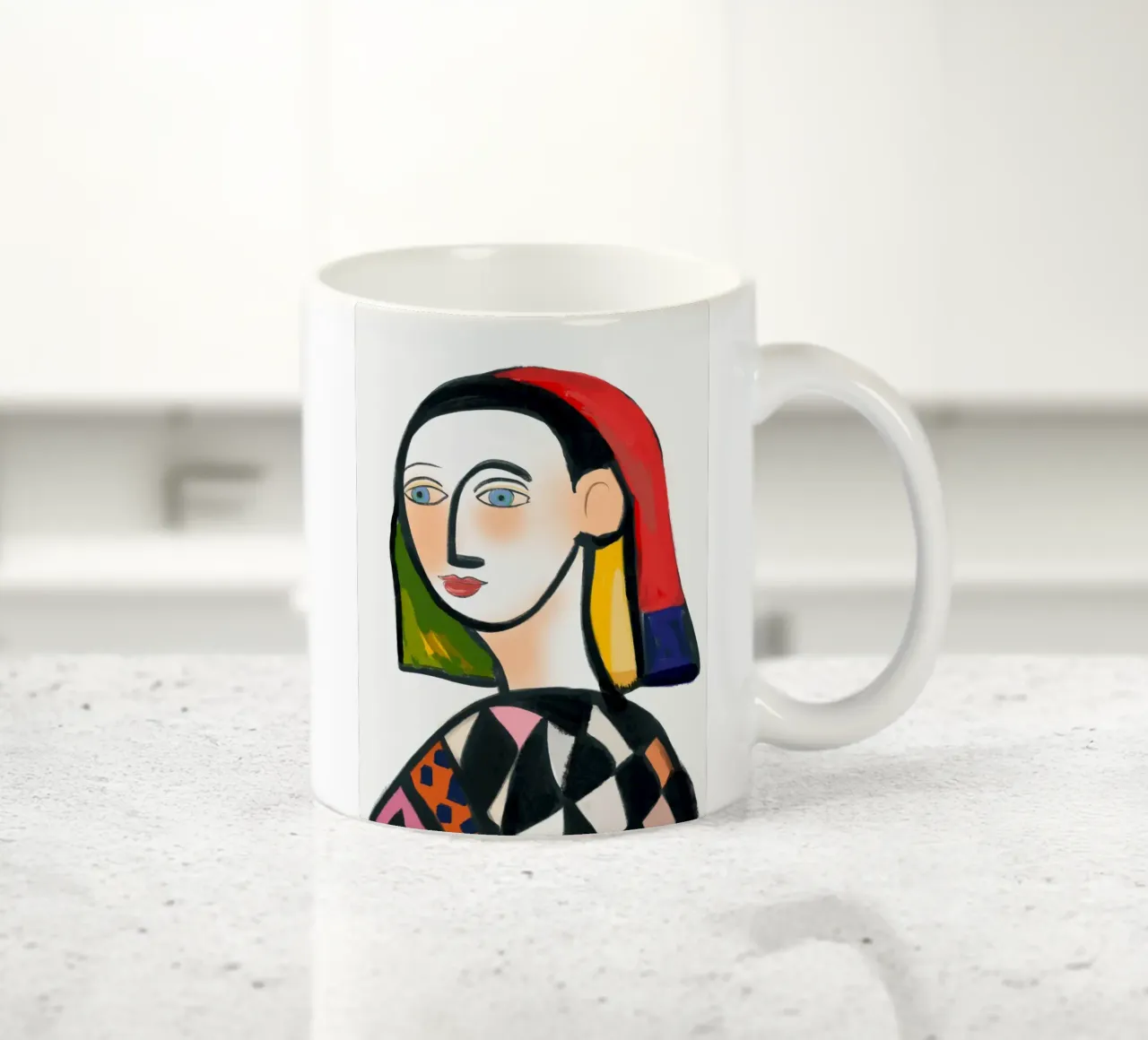 La ragazza con la camicetta a scacchi tazza in ceramica da Little Dean