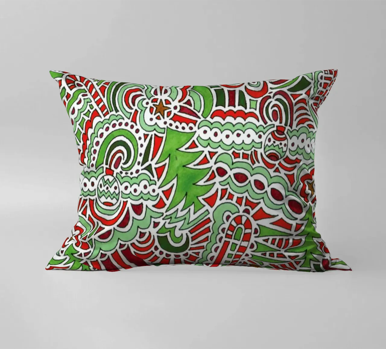 Christmas Tree Pattern decorative cushion by KP Design