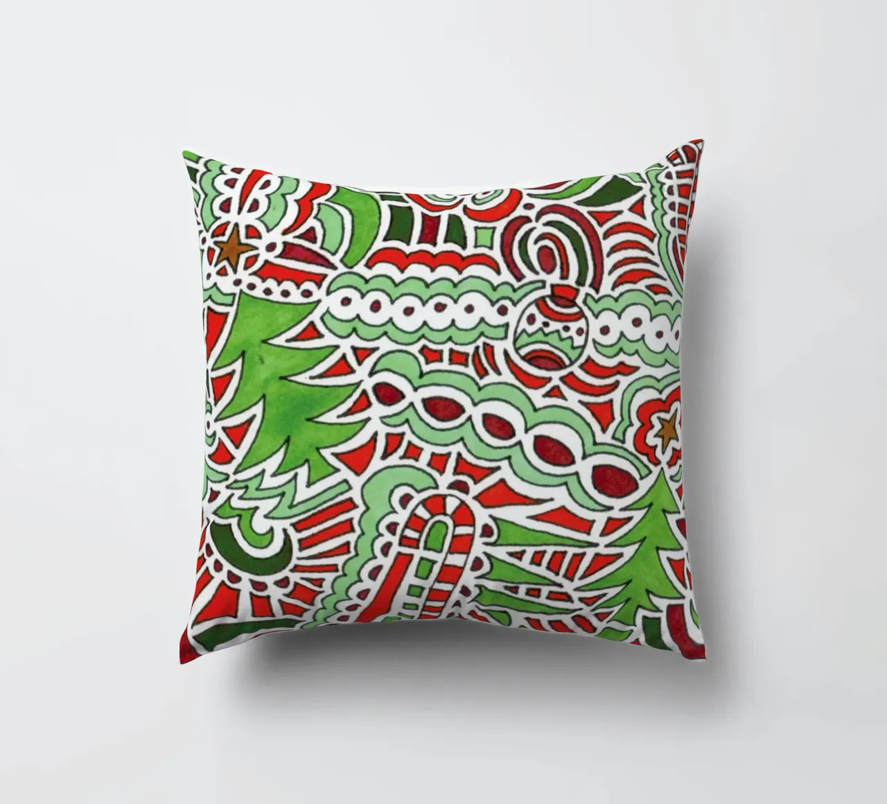 Christmas Tree Pattern decorative cushion by KP Design