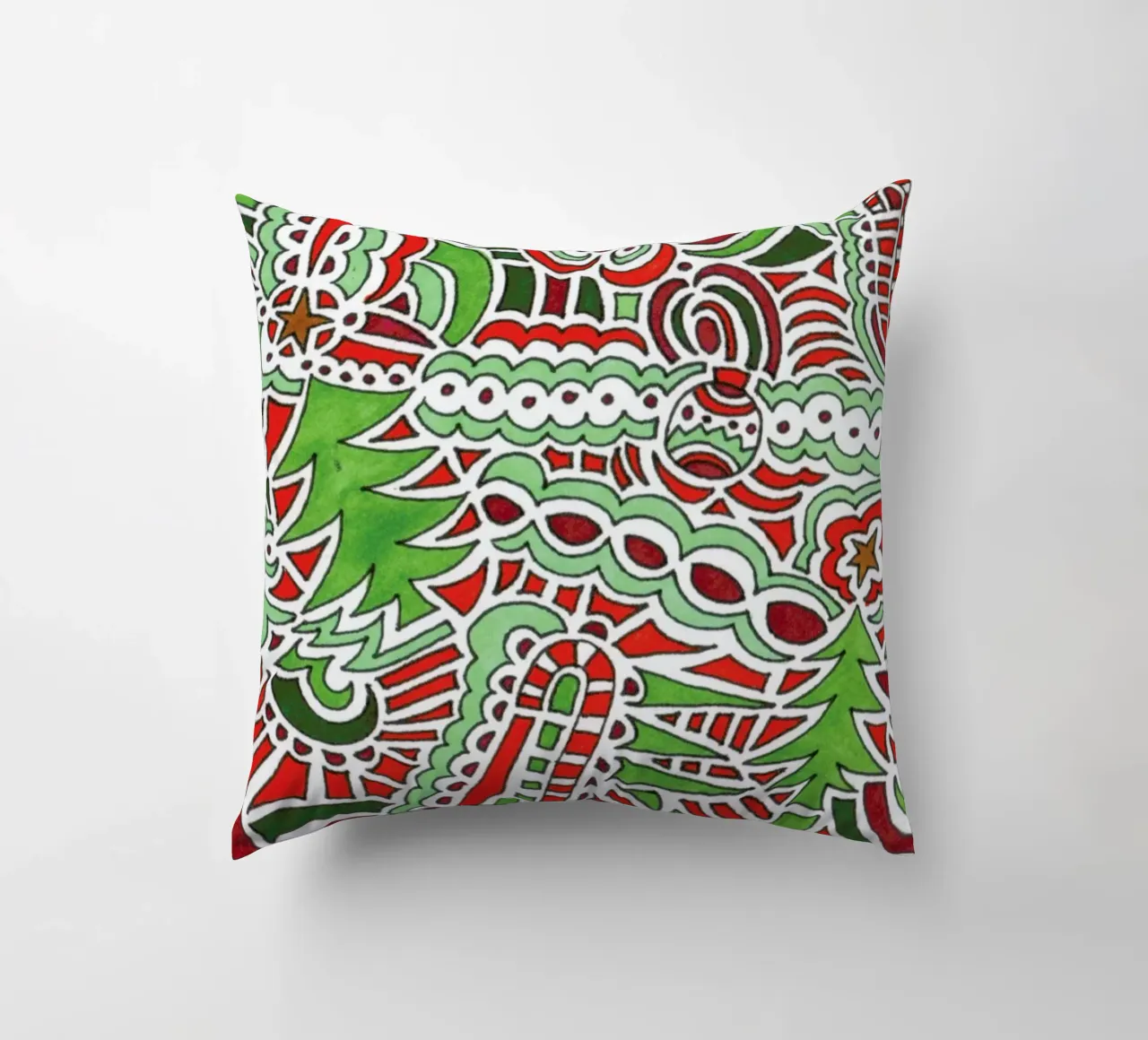 Christmas Tree Pattern decorative cushion by KP Design