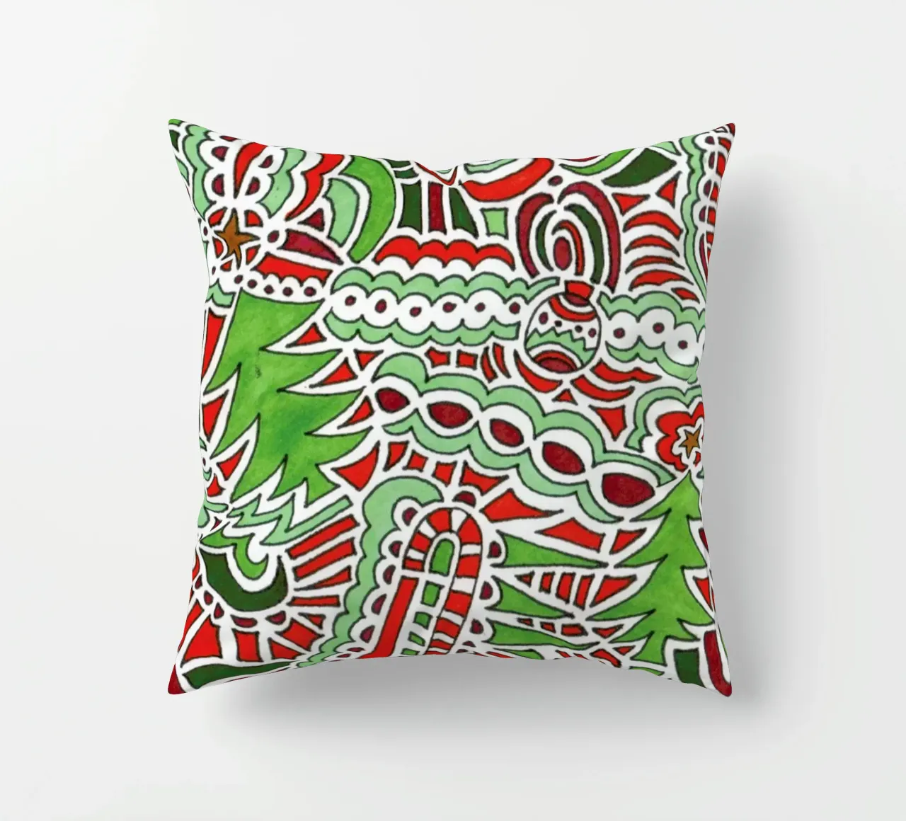 Christmas Tree Pattern decorative cushion by KP Design