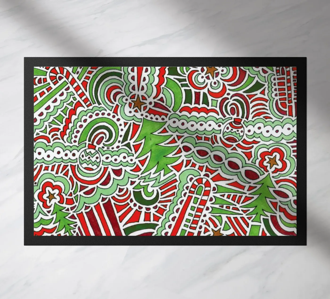 Christmas Tree Pattern doormat by KP Design