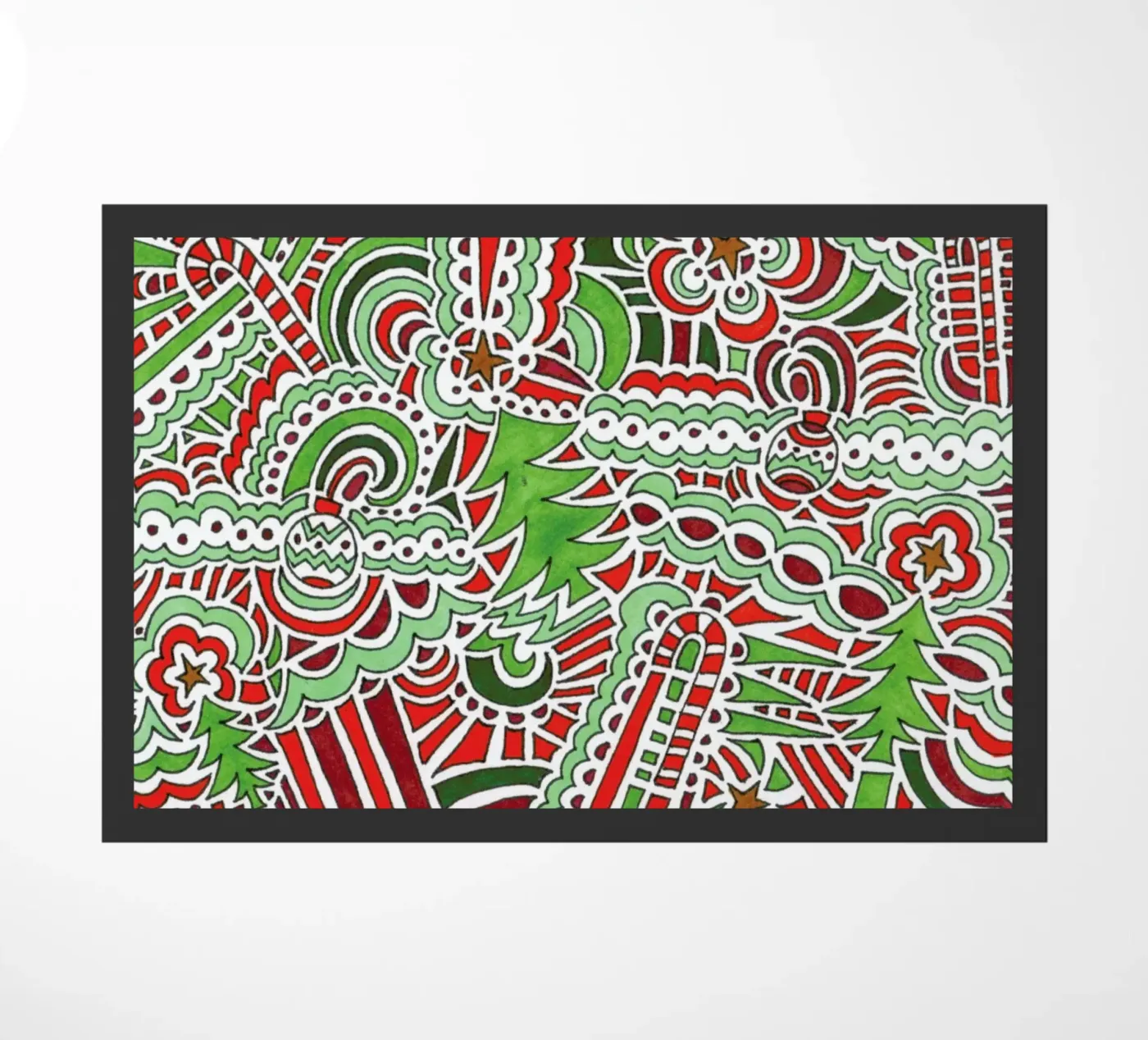 Christmas Tree Pattern doormat by KP Design
