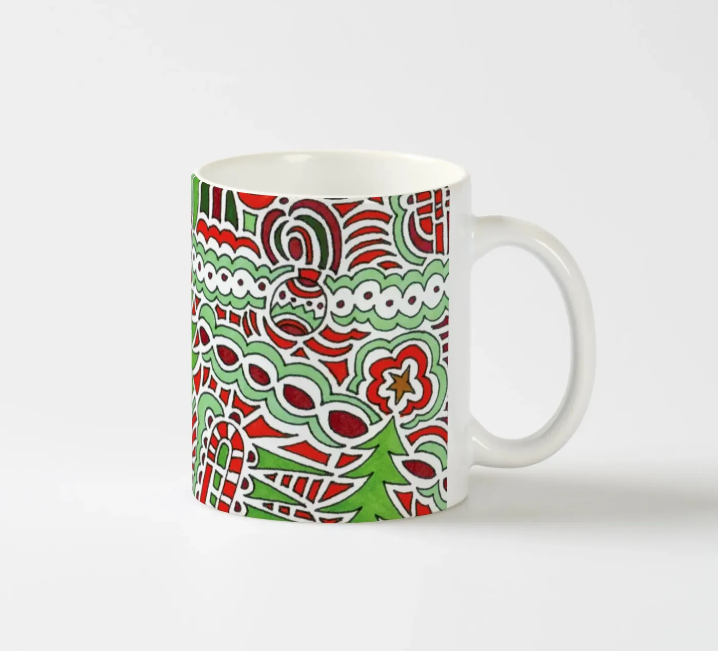 Christmas Tree Pattern ceramic mug by KP Design
