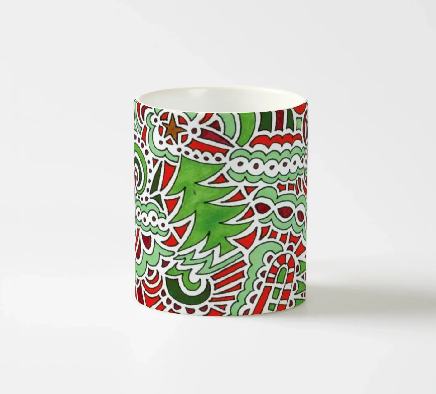 Christmas Tree Pattern ceramic mug by KP Design