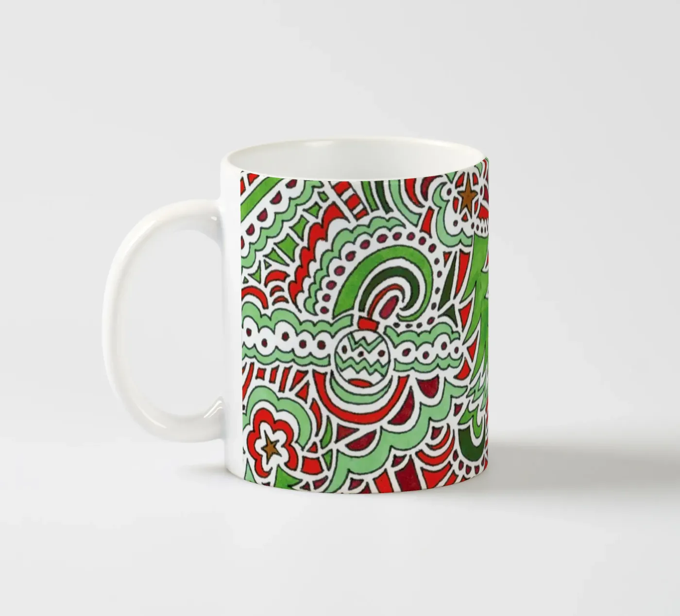 Christmas Tree Pattern ceramic mug by KP Design