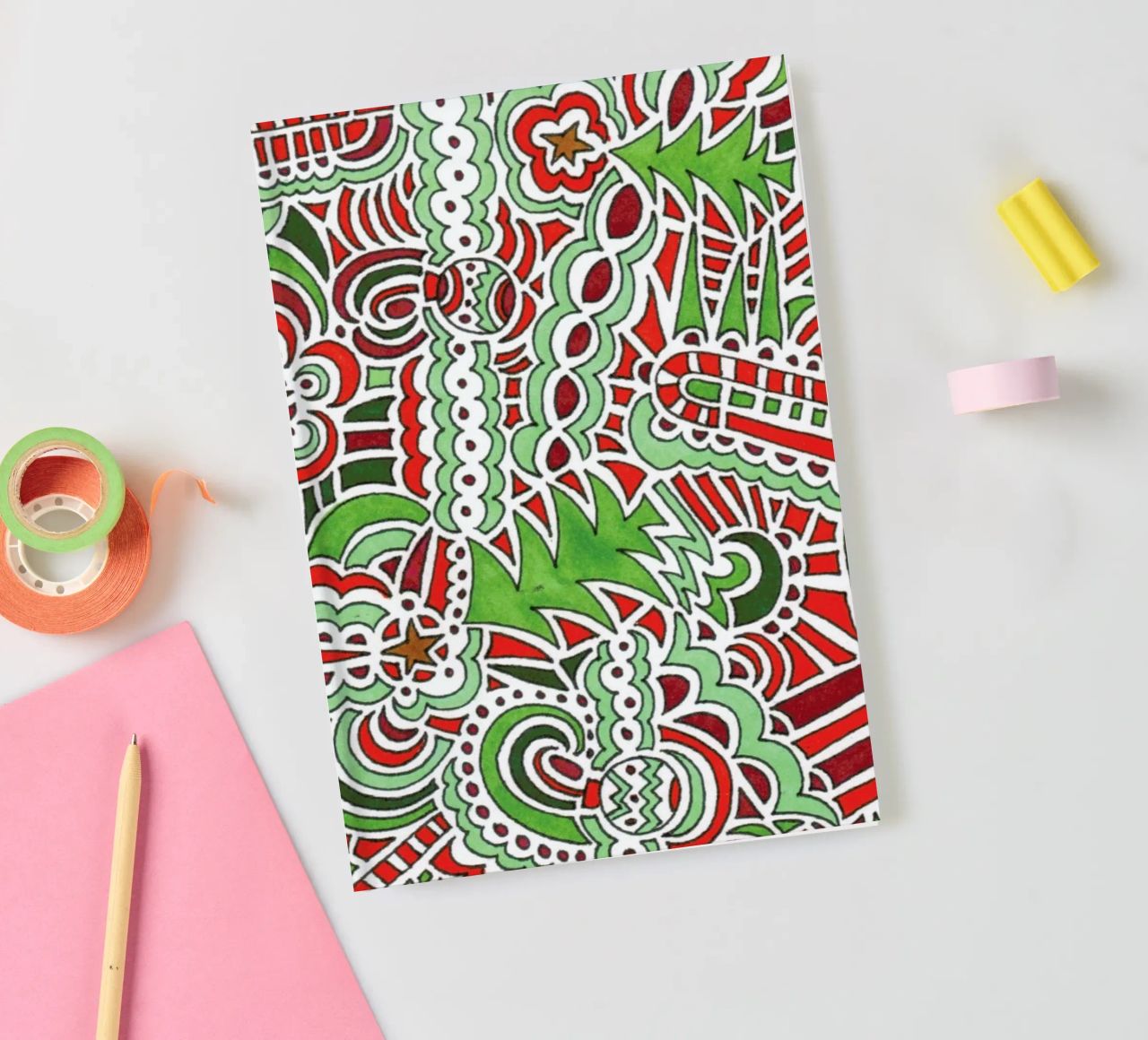 Christmas Tree Pattern notebook by KP Design