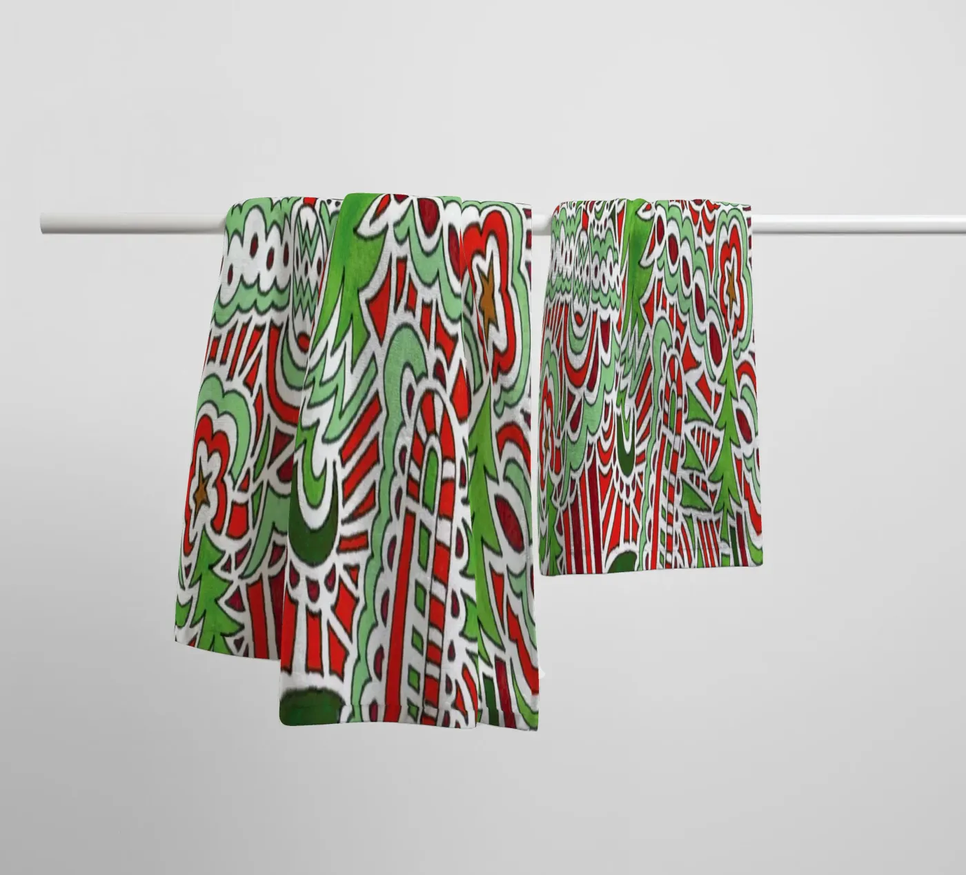 Christmas Tree Pattern badhanddoek van KP Design