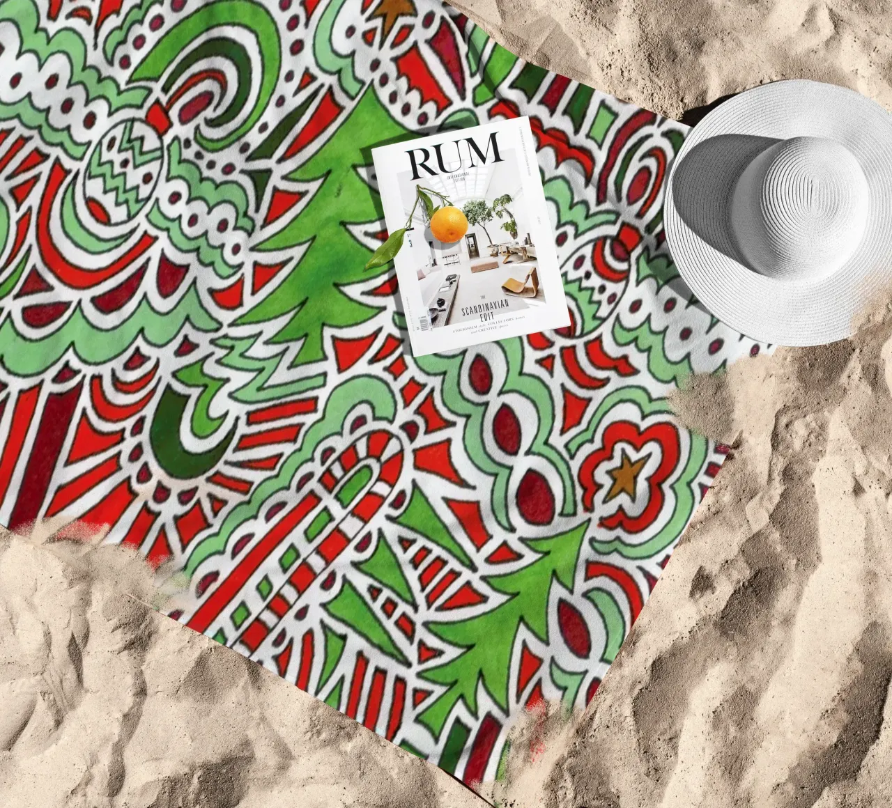 Christmas Tree Pattern telo mare da KP Design