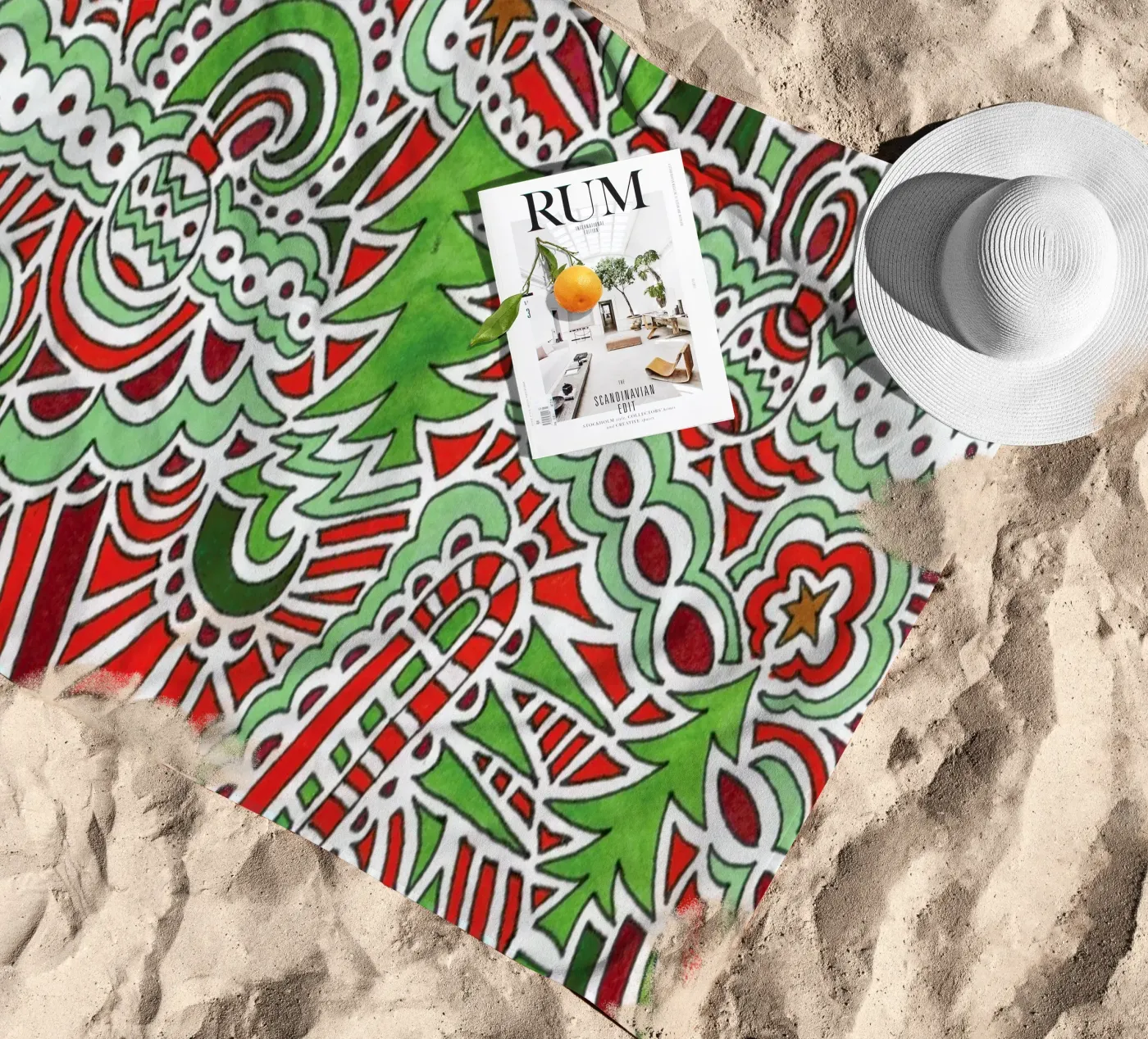 Christmas Tree Pattern strandhanddoek van KP Design