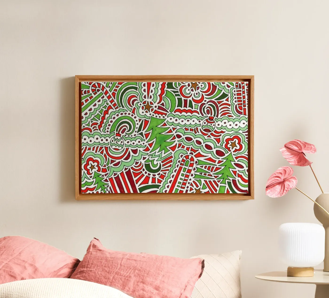 Christmas Tree Pattern canvas van KP Design