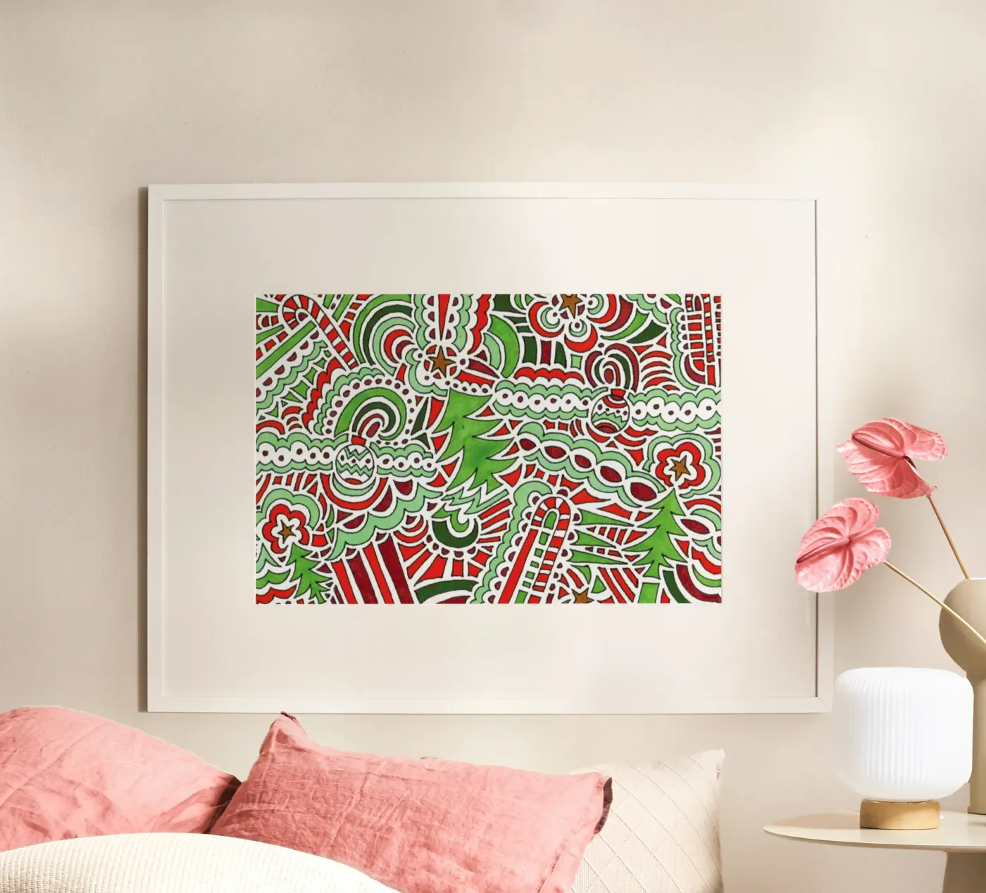 Christmas Tree Pattern poster van KP Design