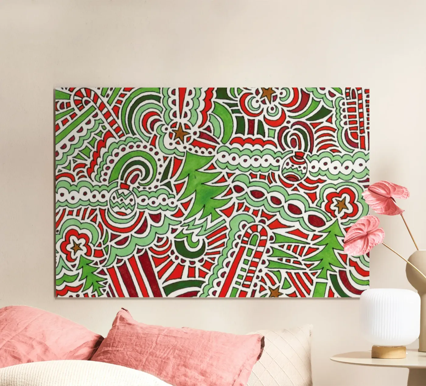 Christmas Tree Pattern poster van KP Design