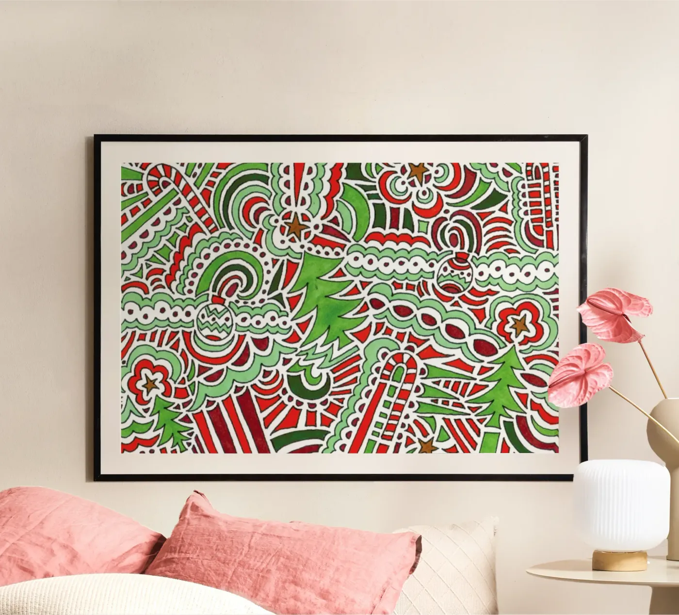 Christmas Tree Pattern poster van KP Design