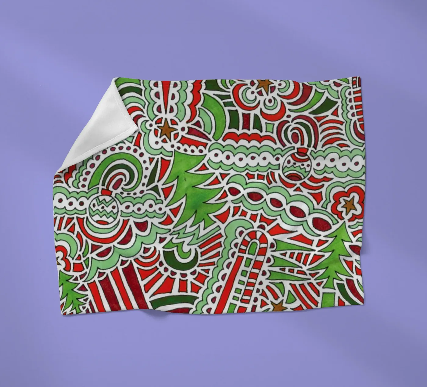 Christmas Tree Pattern fleecedeken van KP Design