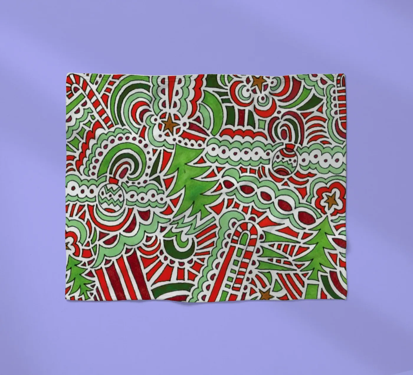 Christmas Tree Pattern fleecedeken van KP Design