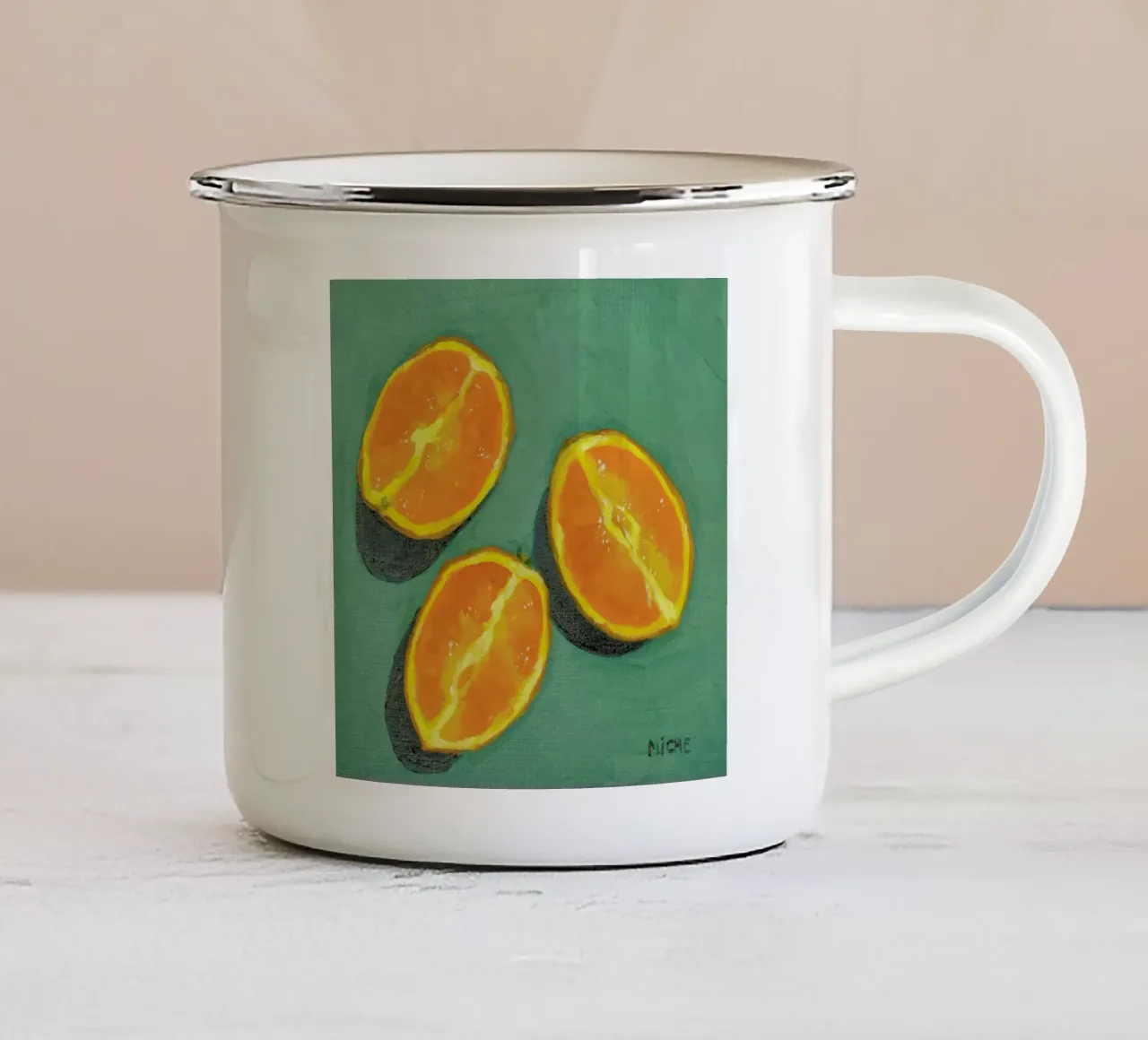 Orange Slices taza de esmalte de Miche Watkins