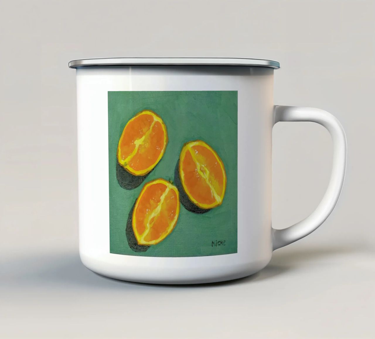 Orange Slices tazza in smalto da Miche Watkins