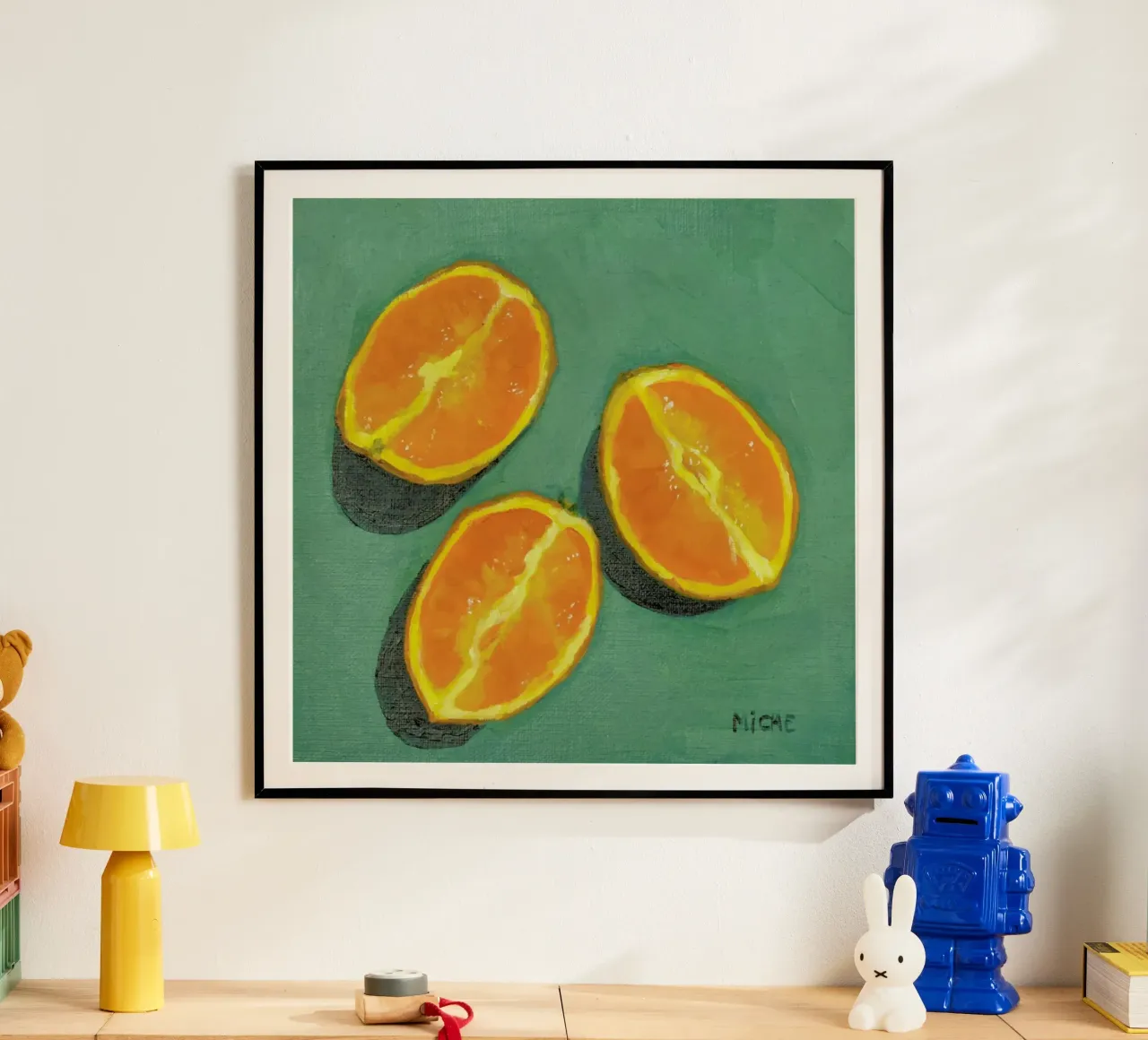 Orange Slices poster con telaio in plastica da Miche Watkins