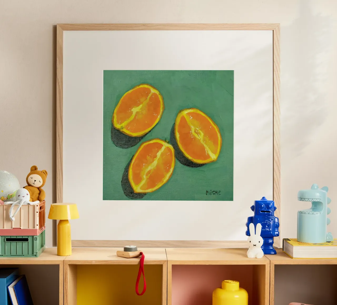 Orange Slices poster con telaio in plastica da Miche Watkins