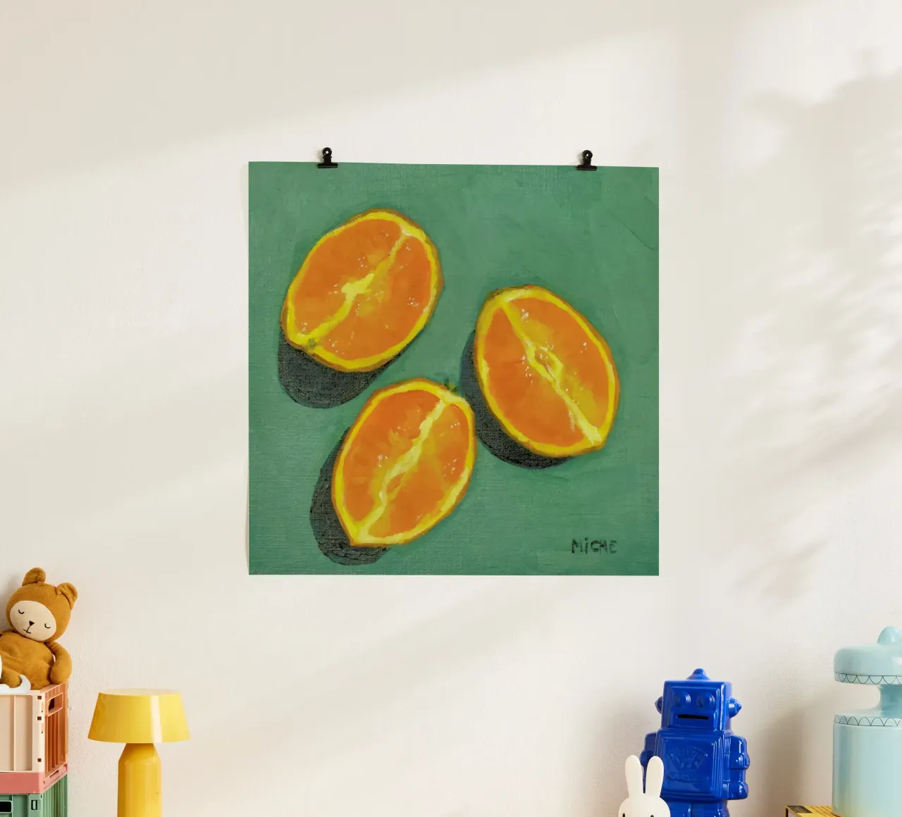 Orange Slices poster con telaio in plastica da Miche Watkins