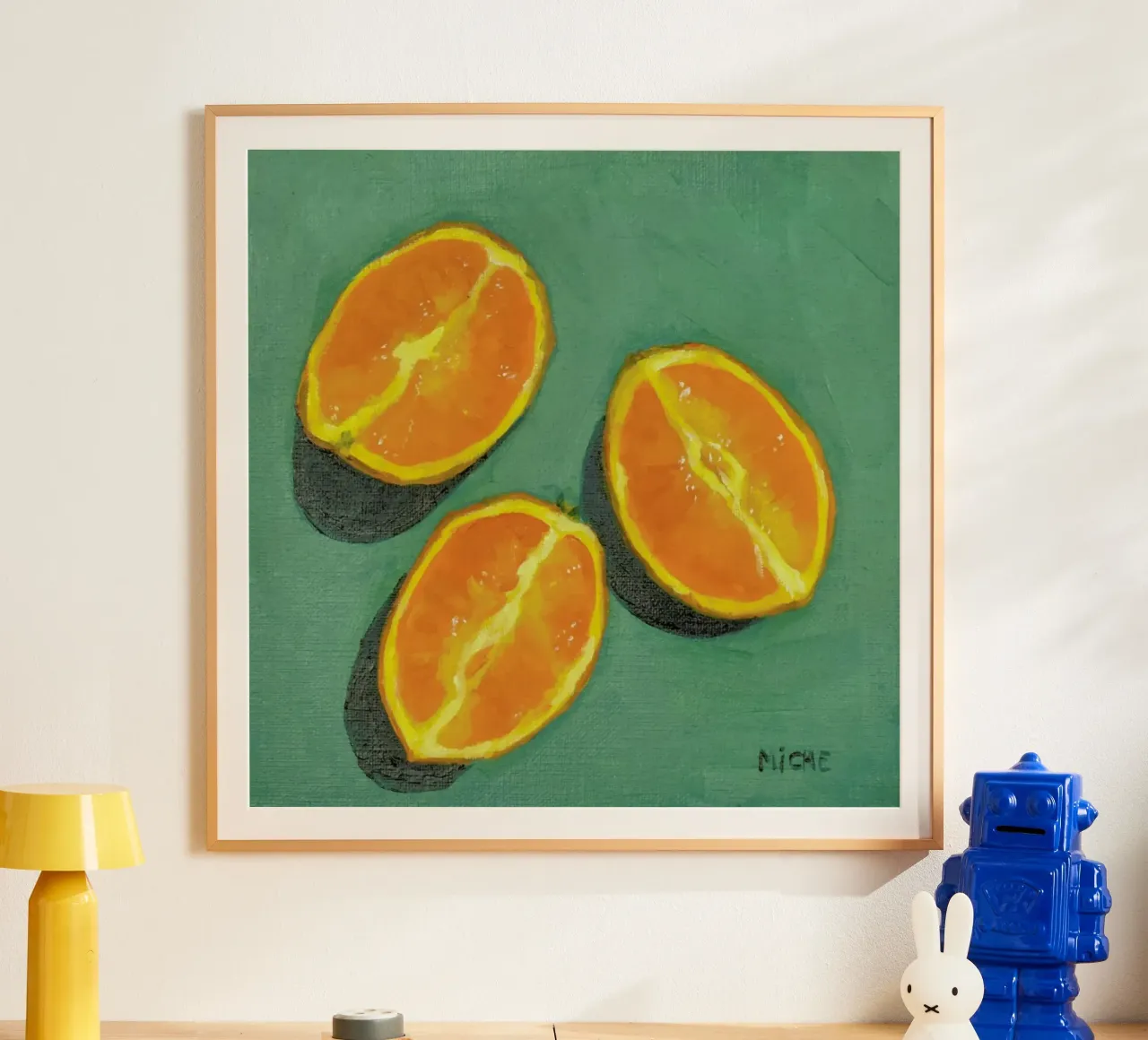 Orange Slices poster con telaio in plastica da Miche Watkins