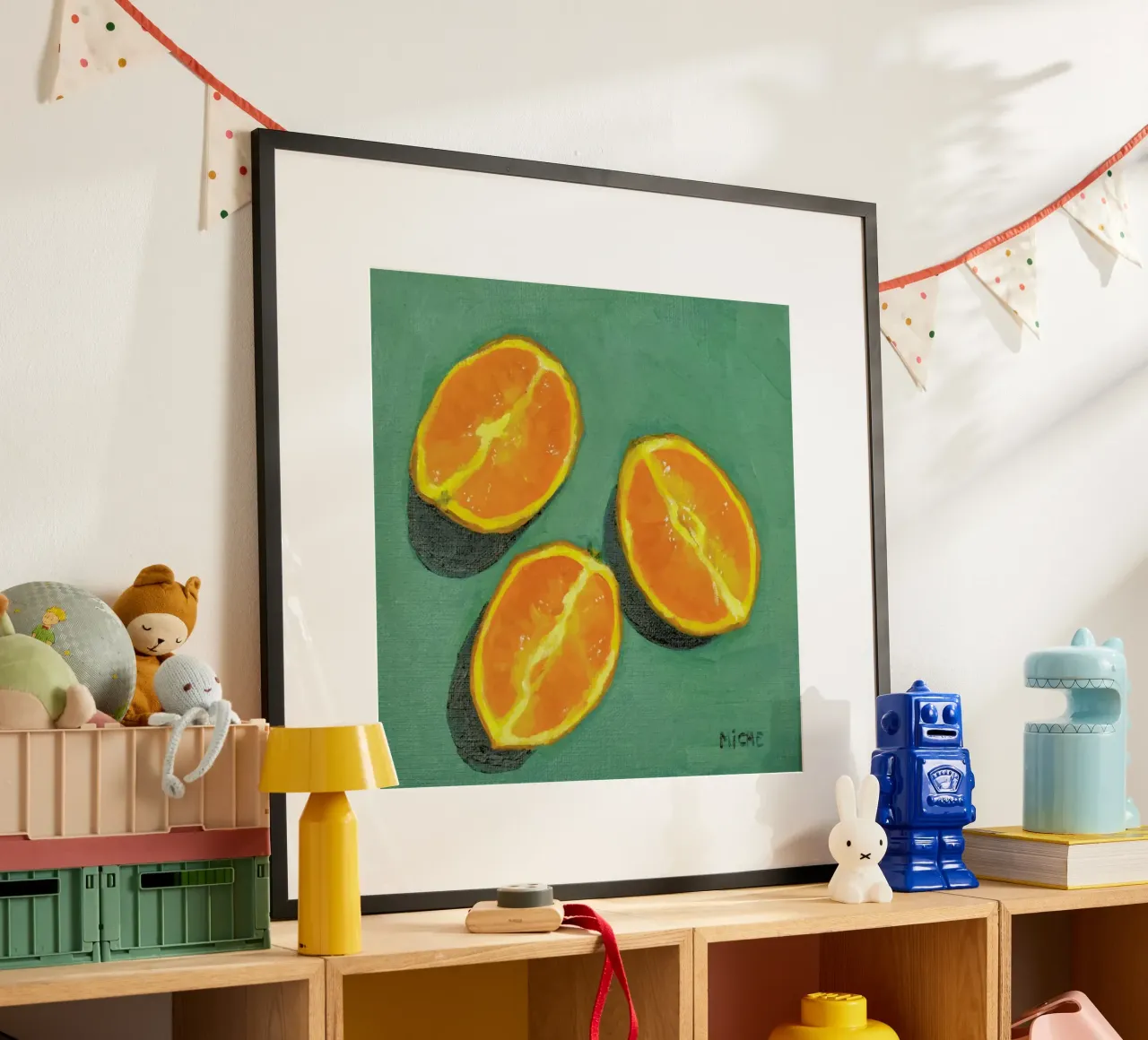 Orange Slices poster con telaio in plastica da Miche Watkins