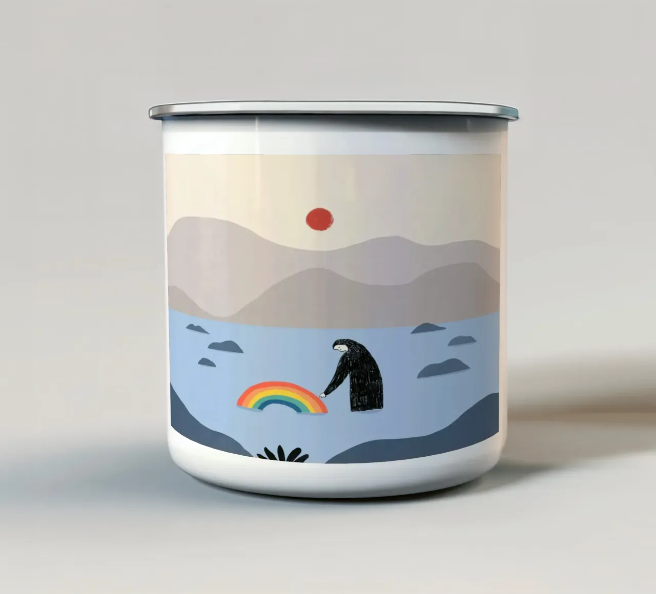 Essere con l'arcobaleno tazza in smalto da Little Dean