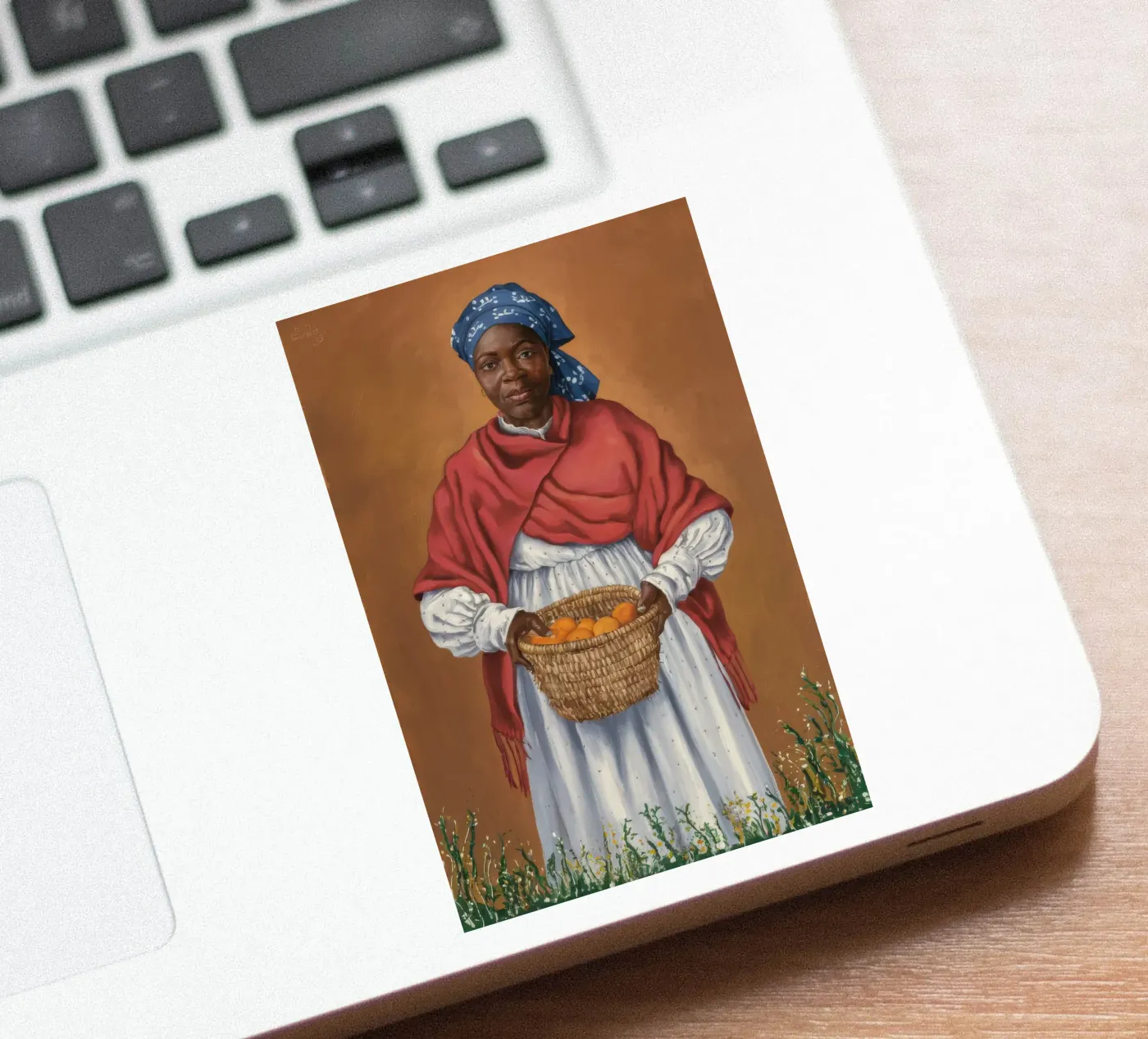 Oogstdame sticker van Ebony Carpenter