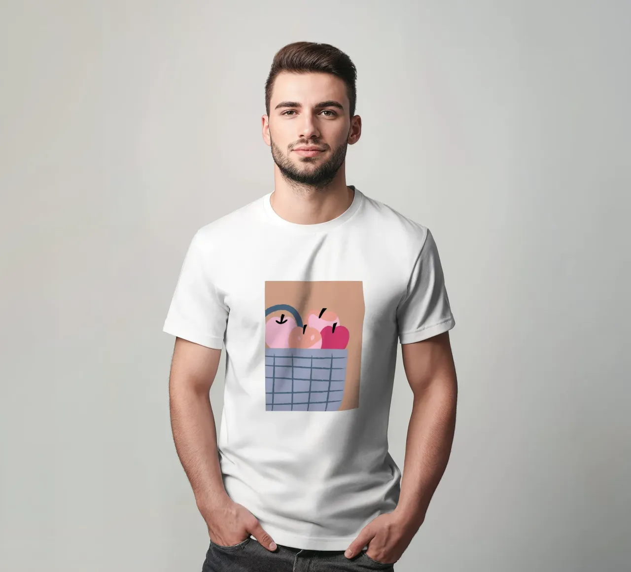 Apfel Obst in einem Korb T-Shirt von TRENDY POSTER SHOP