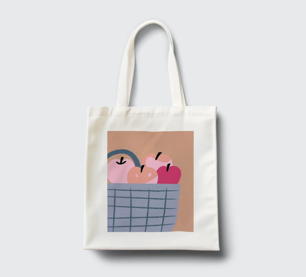 Apfel Obst in einem Korb Jutebeutel von UNIQUE SHOP
