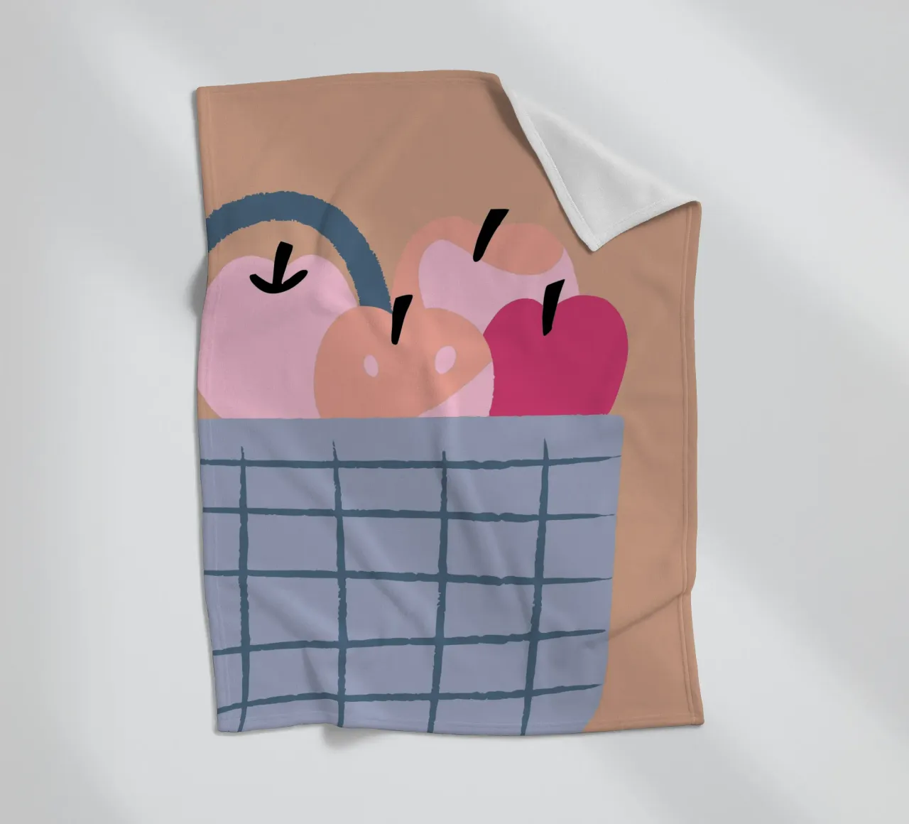 Apfel Obst in einem Korb Fleecedecke von TRENDY POSTER SHOP
