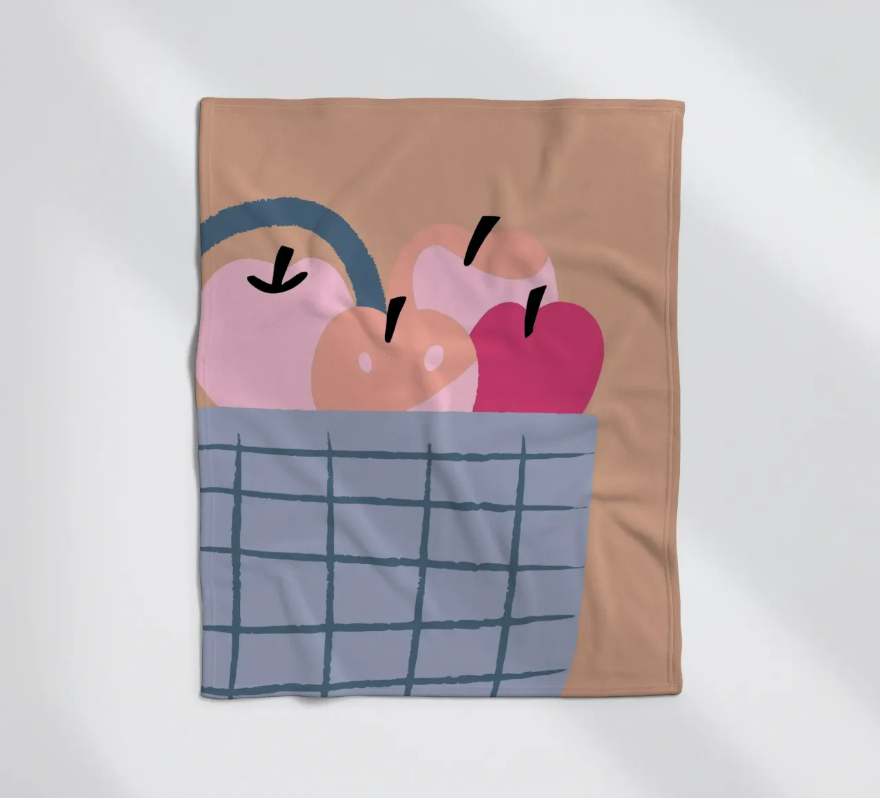 Apfel Obst in einem Korb Fleecedecke von TRENDY POSTER SHOP