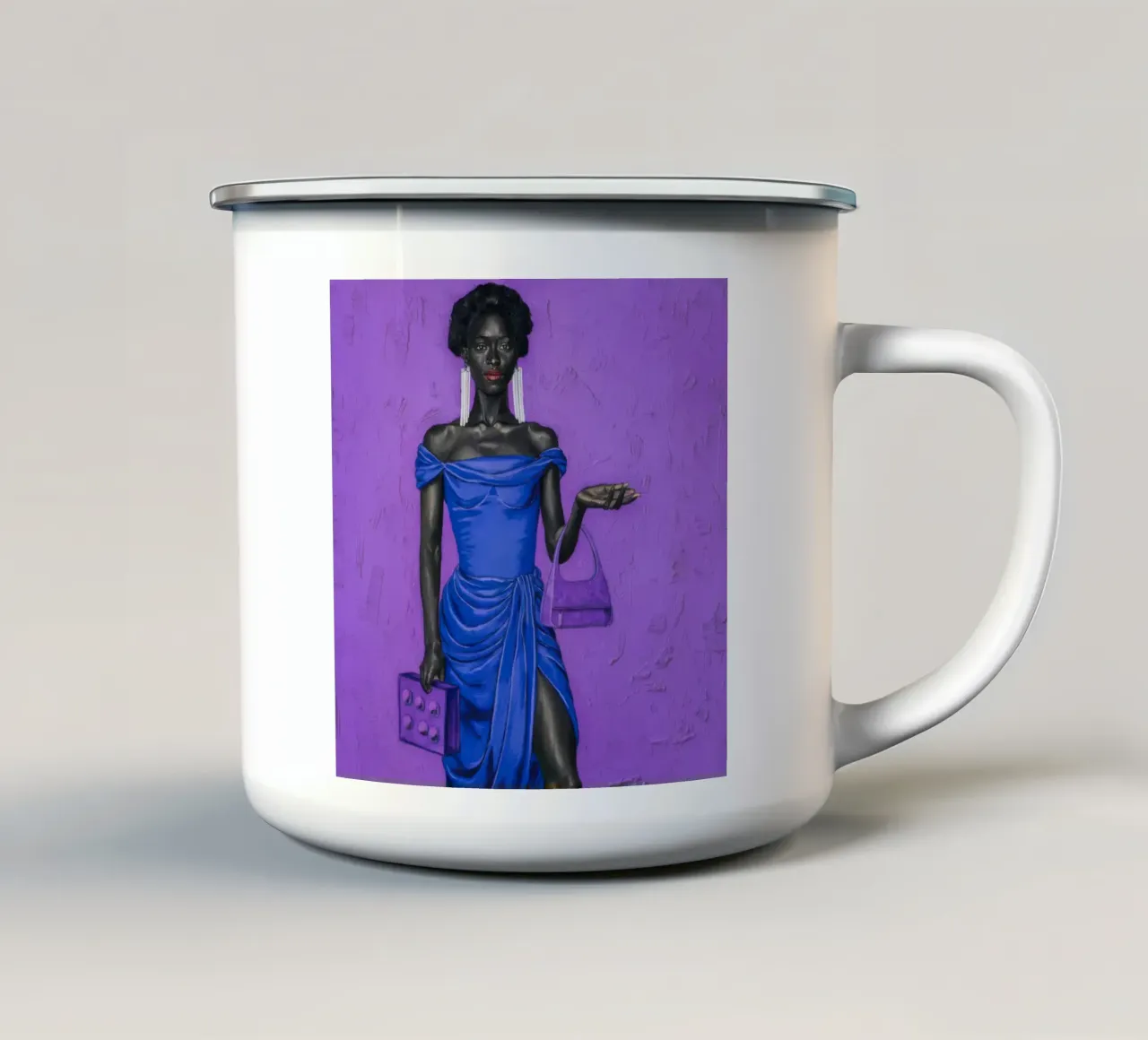 Eleganza blu e graziosa tazza in smalto da Ebony Carpenter