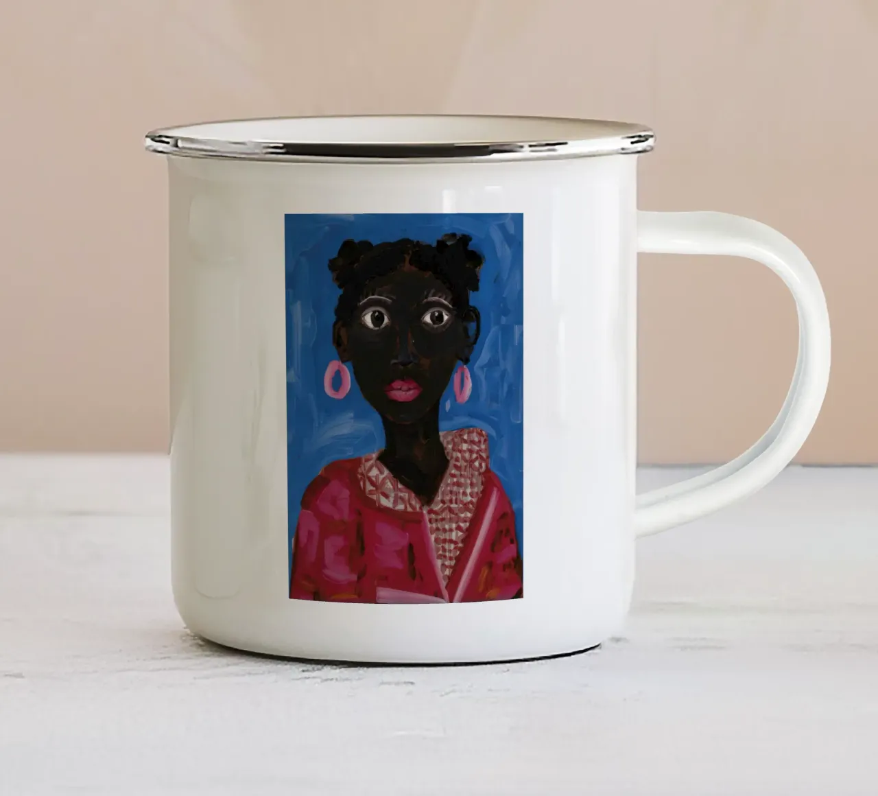 Bagliore rosa radioso tazza in smalto da Ebony Carpenter