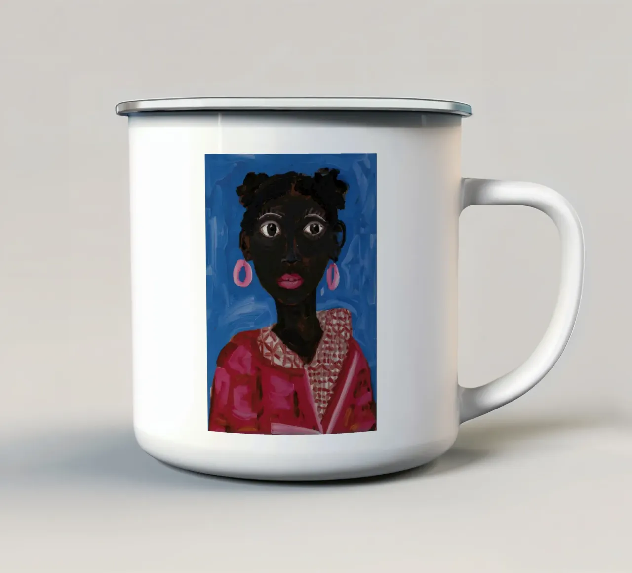 Bagliore rosa radioso tazza in smalto da Ebony Carpenter