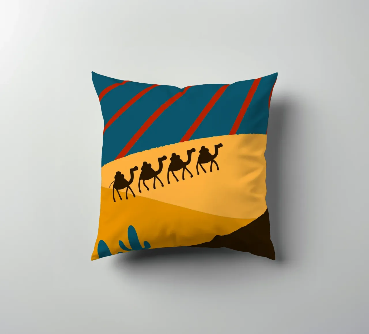 Cammelli e cactus cuscino da TRENDY POSTER SHOP