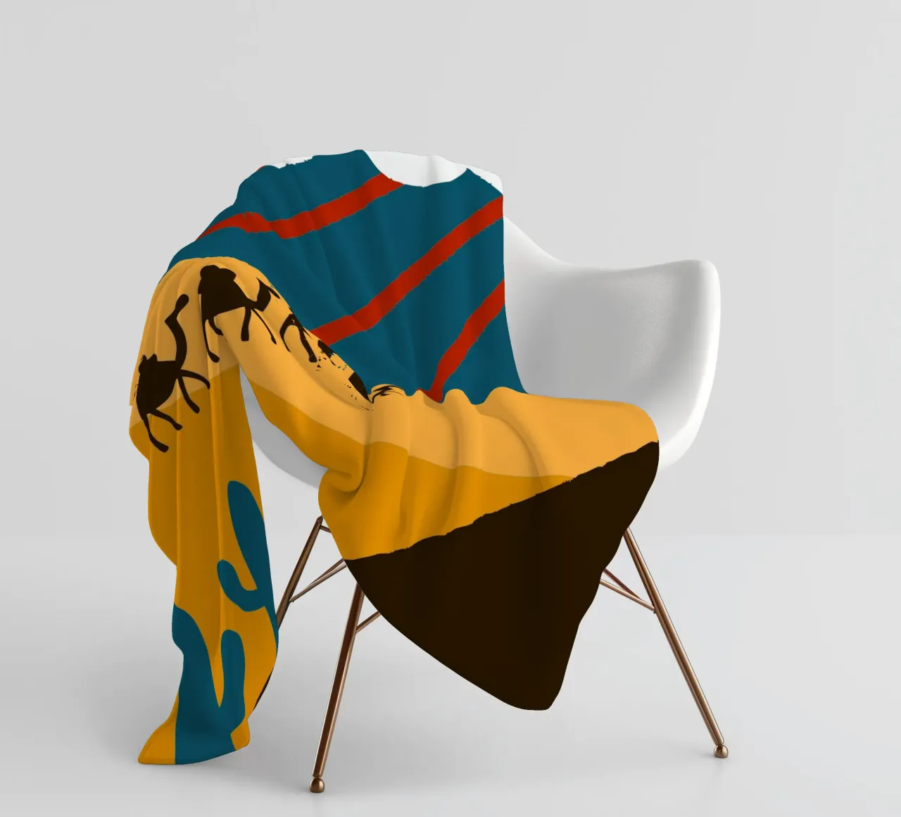Cammelli e cactus coperta in pile da TRENDY POSTER SHOP